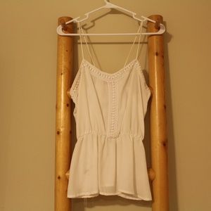 White Peplum Cami Top